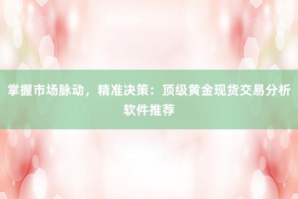 掌握市场脉动，精准决策：顶级黄金现货交易分析软件推荐