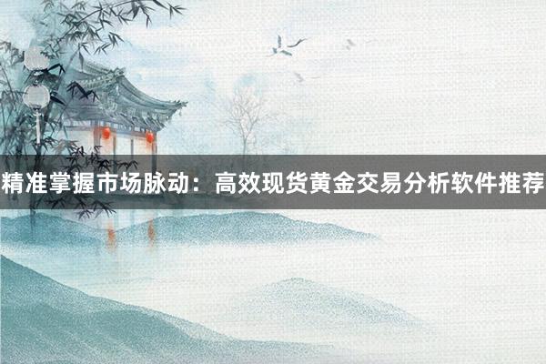 精准掌握市场脉动：高效现货黄金交易分析软件推荐